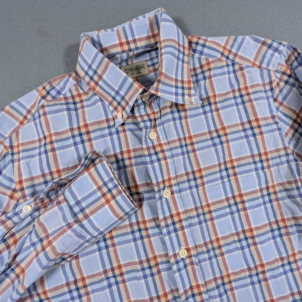 Gitman Brothers Button Down Shirt Mens Size Medium Plaid Made in USA